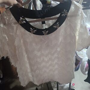 Elegant Cream and Black Women's Top